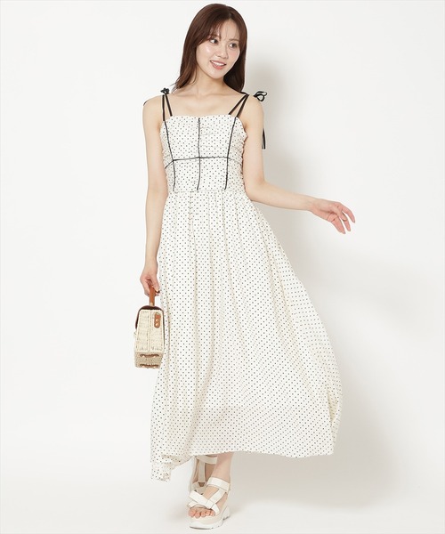 WILLSELECTION(ウィルセレクション)の「【7/16(thu)発売】リボンショルダーギャザーキャミワンピース(ワンピース・レディース・ブラック系その他/グリーン系その他/ベージュ系その他/ホワイト系その他・FREE)」の11枚目の写真
