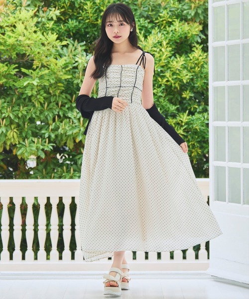 WILLSELECTION(ウィルセレクション)の「【7/16(thu)発売】リボンショルダーギャザーキャミワンピース(ワンピース・レディース・ブラック系その他/グリーン系その他/ベージュ系その他/ホワイト系その他・FREE)」の15枚目の写真