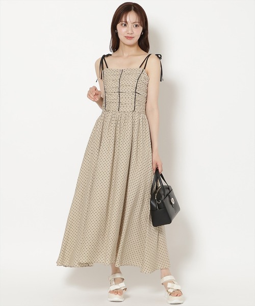 WILLSELECTION(ウィルセレクション)の「【7/16(thu)発売】リボンショルダーギャザーキャミワンピース(ワンピース・レディース・ブラック系その他/グリーン系その他/ベージュ系その他/ホワイト系その他・FREE)」の20枚目の写真