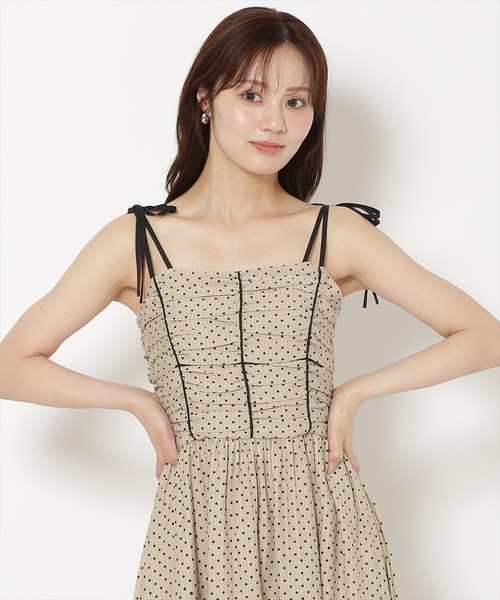 WILLSELECTION(ウィルセレクション)の「【7/16(thu)発売】リボンショルダーギャザーキャミワンピース(ワンピース・レディース・ブラック系その他/グリーン系その他/ベージュ系その他/ホワイト系その他・FREE)」の22枚目の写真