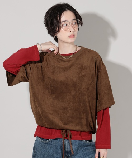 GEORGE'S（ジョージズ）の「ドロストスエードプルオーバー（Tシャツ/カットソー・レディース・ベージュ/イエロー/ブラウン・FREE）」の9枚目の写真