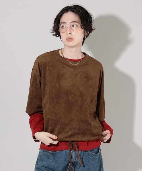 GEORGE'S（ジョージズ）の「ドロストスエードプルオーバー（Tシャツ/カットソー・レディース・ベージュ/イエロー/ブラウン・FREE）」の10枚目の写真