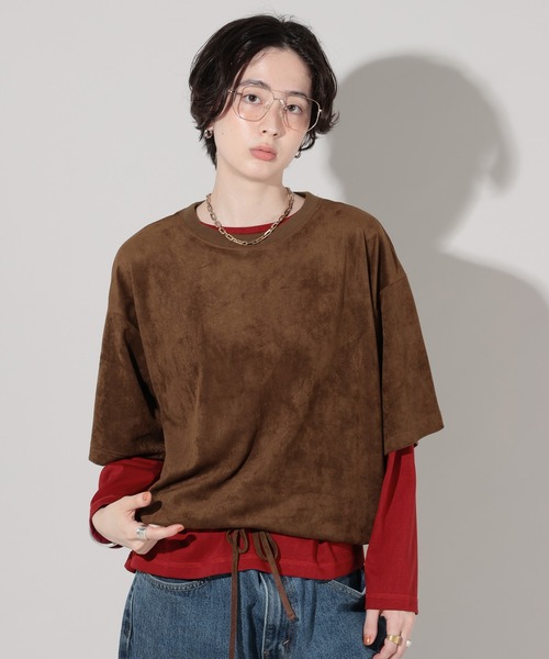 GEORGE'S（ジョージズ）の「ドロストスエードプルオーバー（Tシャツ/カットソー・レディース・ベージュ/イエロー/ブラウン・FREE）」の11枚目の写真