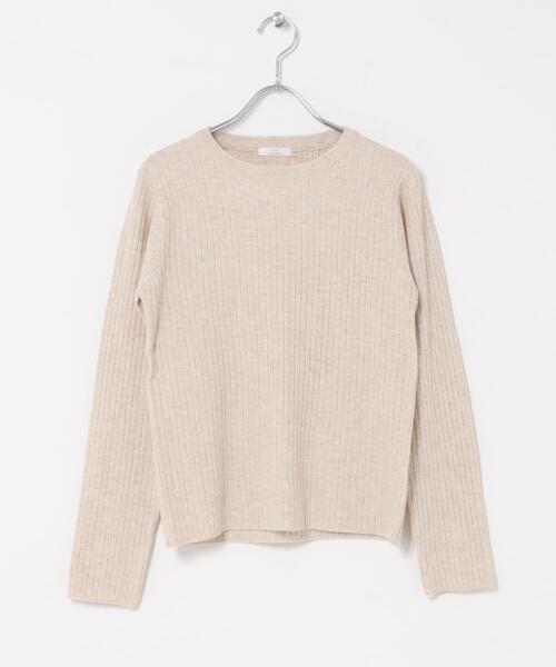ITEMS URBANRESEARCH(アイテムズ アーバンリサーチ)の「『洗濯可』フワフワクルーネックリブニット(ニット/セーター・レディース・モカ/オフホワイト/チャコールグレー・FREE)」の13枚目の写真
