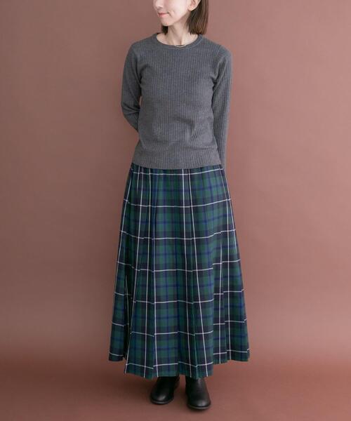 ITEMS URBANRESEARCH(アイテムズ アーバンリサーチ)の「『洗濯可』フワフワクルーネックリブニット(ニット/セーター・レディース・モカ/オフホワイト/チャコールグレー・FREE)」の19枚目の写真