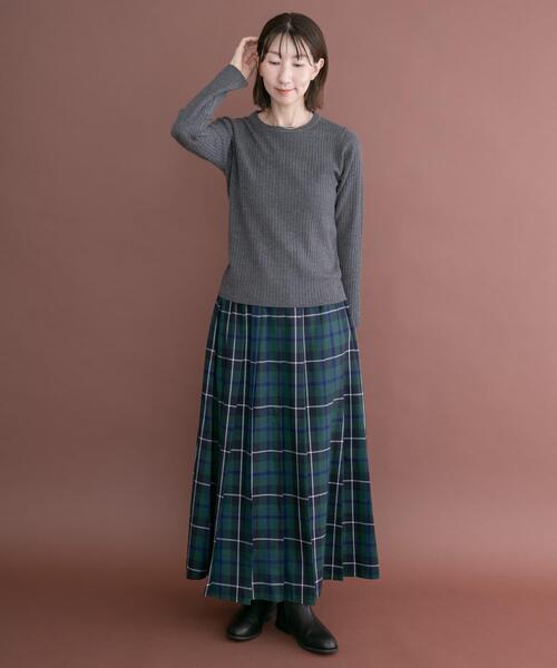 ITEMS URBANRESEARCH(アイテムズ アーバンリサーチ)の「『洗濯可』フワフワクルーネックリブニット(ニット/セーター・レディース・モカ/オフホワイト/チャコールグレー・FREE)」の20枚目の写真