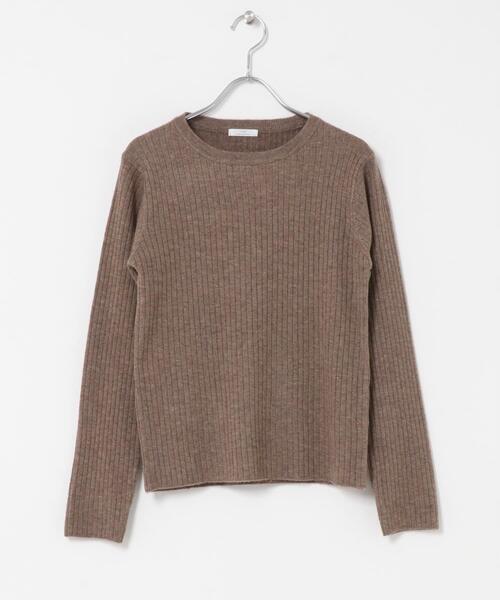 ITEMS URBANRESEARCH(アイテムズ アーバンリサーチ)の「『洗濯可』フワフワクルーネックリブニット(ニット/セーター・レディース・モカ/オフホワイト/チャコールグレー・FREE)」の10枚目の写真
