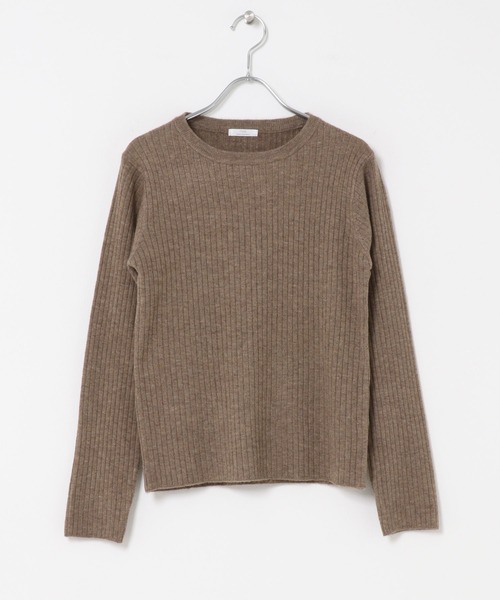 ITEMS URBANRESEARCH（アイテムズ アーバンリサーチ）の「『洗濯可』フワフワクルーネックリブニット（ニット/セーター・レディース・モカ/オフホワイト/チャコールグレー・FREE）」の18枚目の写真