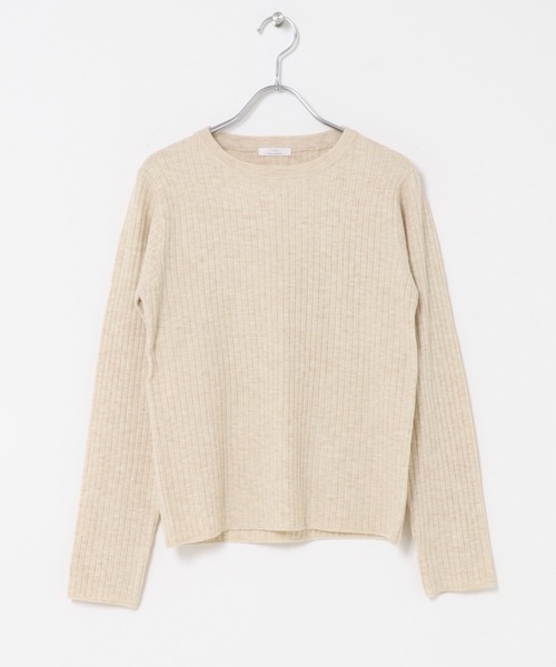 ITEMS URBANRESEARCH（アイテムズ アーバンリサーチ）の「『洗濯可』フワフワクルーネックリブニット（ニット/セーター・レディース・モカ/オフホワイト/チャコールグレー・FREE）」の20枚目の写真