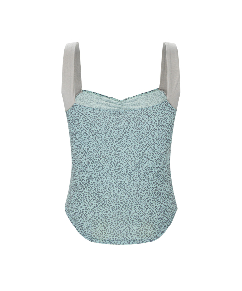 PLEASENOFOLLOW(プリーズノーフォロー)の「Macy Leopard Shirring Sleeveless Top (Mute Mint)(Tシャツ/カットソー・レディース・その他・FREE)」の3枚目の写真