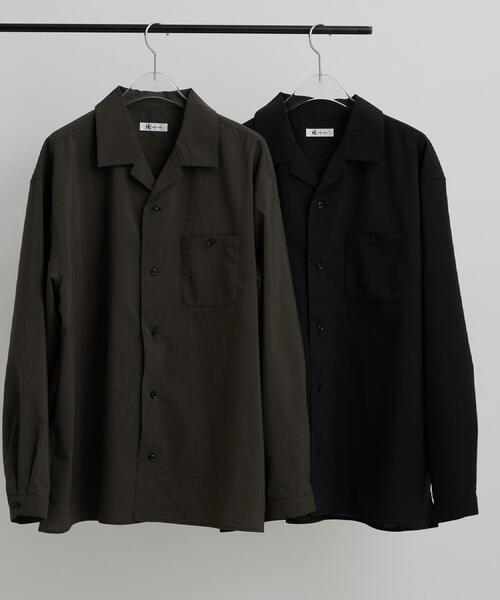 tk.TAKEO KIKUCHI(ティーケータケオキクチ)の「【接触冷感/UVカット】テックリネンシャツ(シャツ/ブラウス・メンズ・ダークオリーブ/ブラック・03/02)」の19枚目の写真