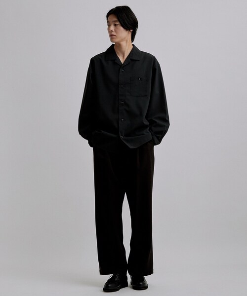 tk.TAKEO KIKUCHI(ティーケータケオキクチ)の「【接触冷感/UVカット】テックリネンシャツ(シャツ/ブラウス・メンズ・ダークオリーブ/ブラック・03/02)」の13枚目の写真