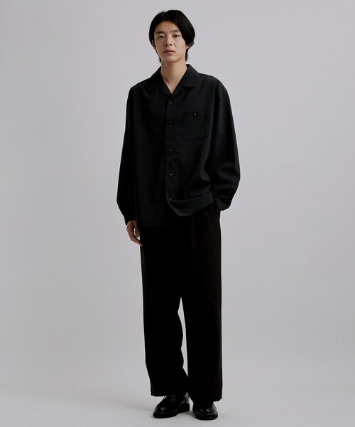 tk.TAKEO KIKUCHI(ティーケータケオキクチ)の「【接触冷感/UVカット】テックリネンシャツ(シャツ/ブラウス・メンズ・ダークオリーブ/ブラック・03/02)」の14枚目の写真