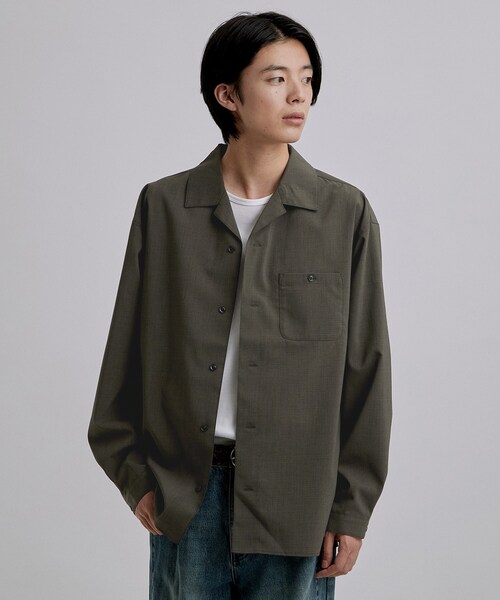 tk.TAKEO KIKUCHI(ティーケータケオキクチ)の「【接触冷感/UVカット】テックリネンシャツ(シャツ/ブラウス・メンズ・ダークオリーブ/ブラック・03/02)」の16枚目の写真