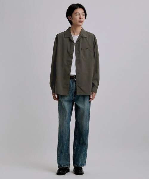 tk.TAKEO KIKUCHI(ティーケータケオキクチ)の「【接触冷感/UVカット】テックリネンシャツ(シャツ/ブラウス・メンズ・ダークオリーブ/ブラック・03/02)」の17枚目の写真