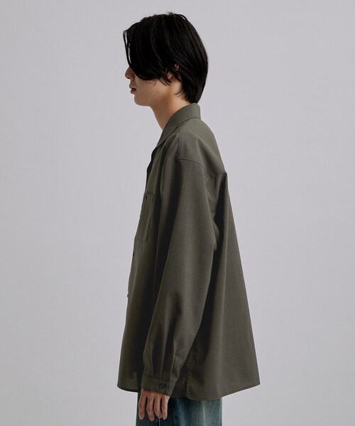 tk.TAKEO KIKUCHI(ティーケータケオキクチ)の「【接触冷感/UVカット】テックリネンシャツ(シャツ/ブラウス・メンズ・ダークオリーブ/ブラック・03/02)」の9枚目の写真