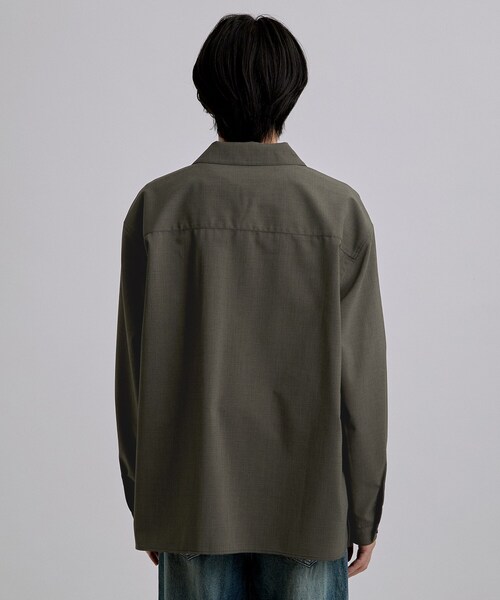 tk.TAKEO KIKUCHI(ティーケータケオキクチ)の「【接触冷感/UVカット】テックリネンシャツ(シャツ/ブラウス・メンズ・ダークオリーブ/ブラック・03/02)」の10枚目の写真
