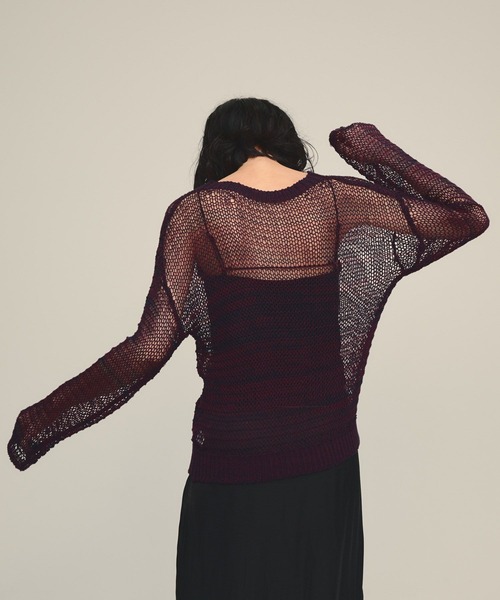 eL(エル)の「【eL】3G Mesh Knit Pullover/1052791(ニット/セーター・レディース・ブラック系その他/ホワイト系その他/レッド系その他・FREE)」の22枚目の写真