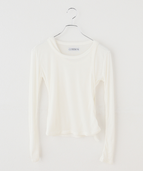 JOURNAL STANDARD(ジャーナルスタンダード)の「【COMME SI STUDIO/コムシスタジオ】 Nuance Arrange Top(Tシャツ/カットソー・レディース・ブラック/アイボリー・FREE)」の2枚目の写真