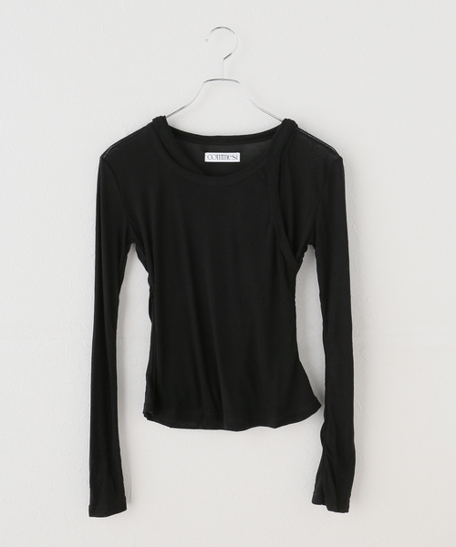 JOURNAL STANDARD(ジャーナルスタンダード)の「【COMME SI STUDIO/コムシスタジオ】 Nuance Arrange Top(Tシャツ/カットソー・レディース・ブラック/アイボリー・FREE)」の1枚目の写真