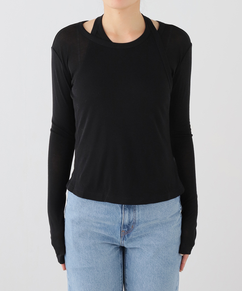 JOURNAL STANDARD(ジャーナルスタンダード)の「【COMME SI STUDIO/コムシスタジオ】 Nuance Arrange Top(Tシャツ/カットソー・レディース・ブラック/アイボリー・FREE)」の8枚目の写真