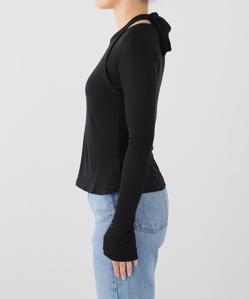JOURNAL STANDARD(ジャーナルスタンダード)の「【COMME SI STUDIO/コムシスタジオ】 Nuance Arrange Top(Tシャツ/カットソー・レディース・ブラック/アイボリー・FREE)」の9枚目の写真