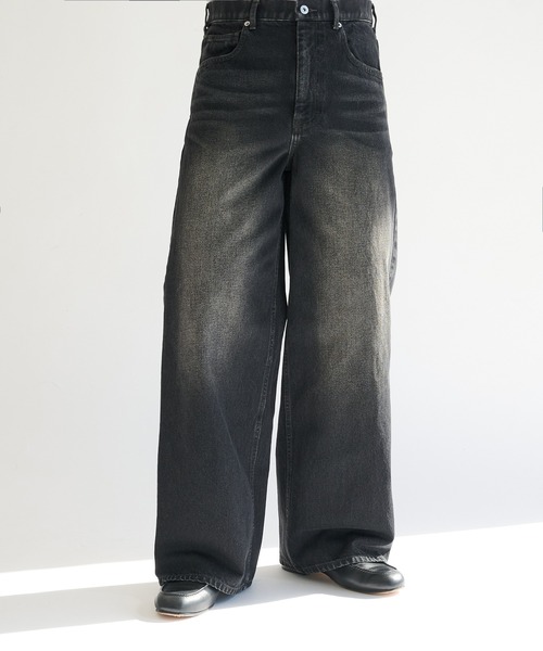 STUDIOUS(ステュディオス)の「【STUDIOUS】BLEACH OVERDYE DENIM JEANS(デニムパンツ・メンズ・インディゴブルー/サックスブルー/ブラック・1/2)」の11枚目の写真