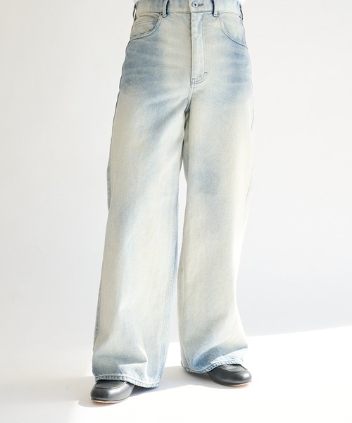 STUDIOUS(ステュディオス)の「【STUDIOUS】BLEACH OVERDYE DENIM JEANS(デニムパンツ・メンズ・インディゴブルー/サックスブルー/ブラック・1/2)」の14枚目の写真