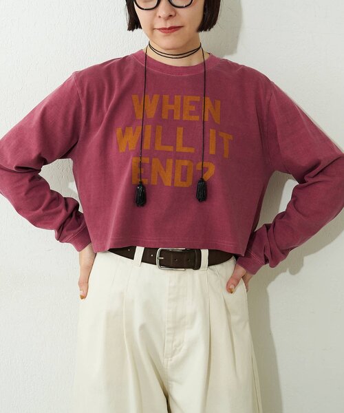 Whim Gazette(ウィムガゼット)の「ロゴロンT(Tシャツ/カットソー・レディース・ボルドー/オフホワイト・FREE)」の12枚目の写真