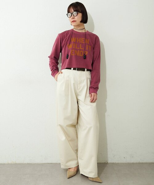 Whim Gazette(ウィムガゼット)の「ロゴロンT(Tシャツ/カットソー・レディース・ボルドー/オフホワイト・FREE)」の19枚目の写真