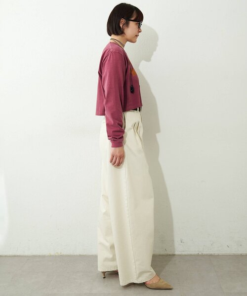 Whim Gazette(ウィムガゼット)の「ロゴロンT(Tシャツ/カットソー・レディース・ボルドー/オフホワイト・FREE)」の14枚目の写真