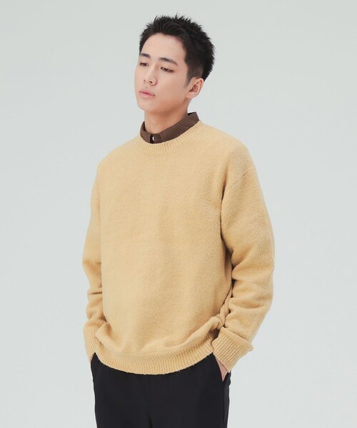 BEAMS HEART(ビームスハート)の「起毛 スラブ ニット(ニット/セーター・メンズ・ベージュ/ブラウン・LARGE/MEDIUM/SMALL)」の6枚目の写真