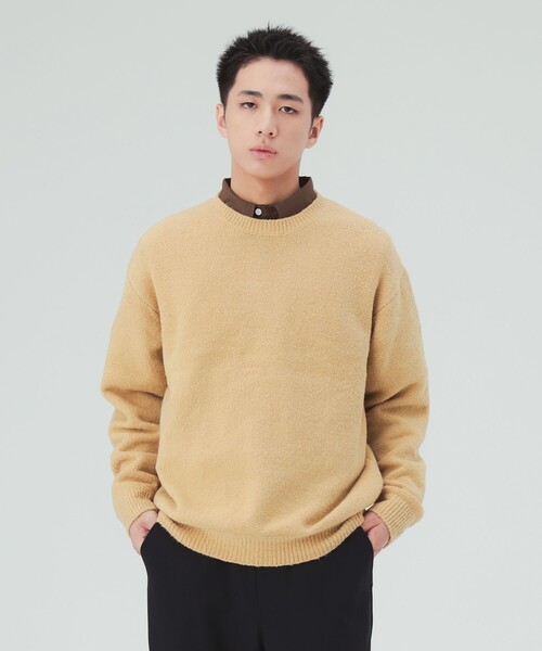 BEAMS HEART(ビームスハート)の「起毛 スラブ ニット(ニット/セーター・メンズ・ベージュ/ブラウン・LARGE/MEDIUM/SMALL)」の7枚目の写真