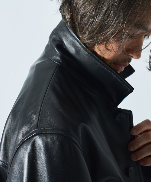 EDIFICE(エディフィス)の「シープレザー カーコート(ライダースジャケット・メンズ・ブラック・MEDIUM/LARGE)」の5枚目の写真