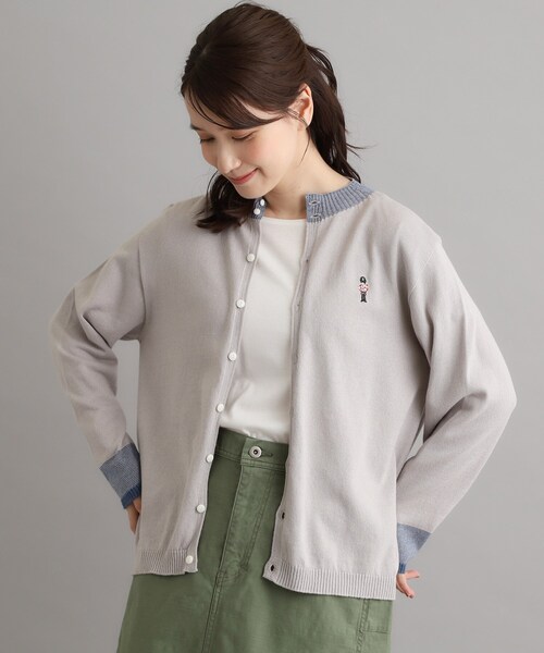 LAURA ASHLEY（ローラアシュレイ）の「【日本製/ワンマイルウエア】コットン ソルジャー刺繍カーディガン（カーディガン/ボレロ・レディース・ワインレッド/グレー・38）」の18枚目の写真