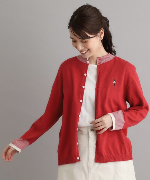 LAURA ASHLEY（ローラアシュレイ）の「【日本製/ワンマイルウエア】コットン ソルジャー刺繍カーディガン（カーディガン/ボレロ・レディース・ワインレッド/グレー・38）」の11枚目の写真