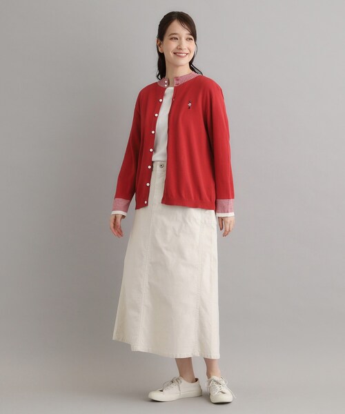 LAURA ASHLEY（ローラアシュレイ）の「【日本製/ワンマイルウエア】コットン ソルジャー刺繍カーディガン（カーディガン/ボレロ・レディース・ワインレッド/グレー・38）」の12枚目の写真