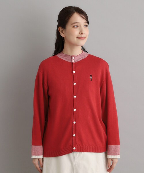 LAURA ASHLEY（ローラアシュレイ）の「【日本製/ワンマイルウエア】コットン ソルジャー刺繍カーディガン（カーディガン/ボレロ・レディース・ワインレッド/グレー・38）」の7枚目の写真