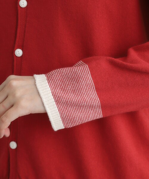 LAURA ASHLEY（ローラアシュレイ）の「【日本製/ワンマイルウエア】コットン ソルジャー刺繍カーディガン（カーディガン/ボレロ・レディース・ワインレッド/グレー・38）」の20枚目の写真