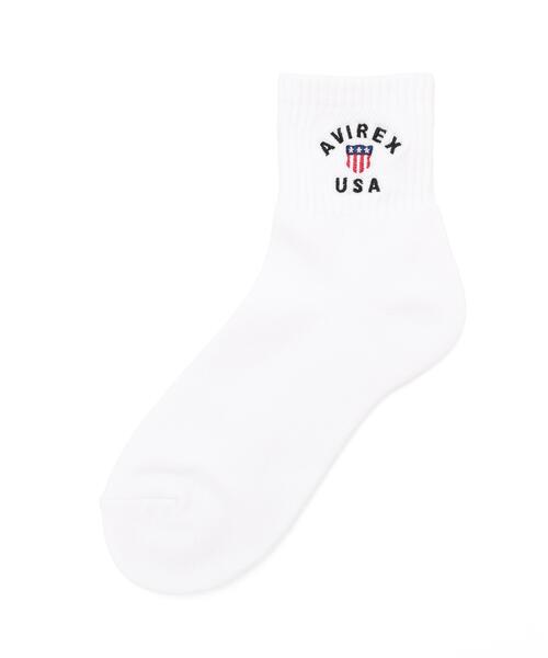 AVIREX(アヴィレックス)の「《直営店限定》SIGNATURE LOGO SOCKS(ソックス/靴下・レディース・ホワイト・F)」の6枚目の写真