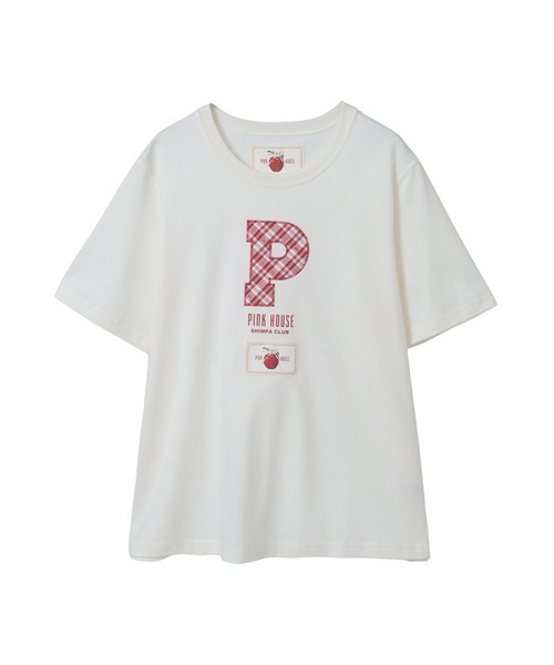 PINK HOUSE(ピンクハウス)の「Pロゴアップリケ付きカットソー(Tシャツ/カットソー・レディース・ブラック/ネイビー/キナリ/ベージュ・フリー)」の1枚目の写真