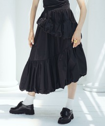 アシンメトリーバルーンギャザースカート