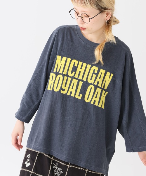 HEART MARKET（ハートマーケット）の「ポコポコ天竺ピグメントロゴ8分袖プルオーバー（Tシャツ/カットソー・レディース・レッド/グレー/ネイビー/チャコール・FREE）」の3枚目の写真