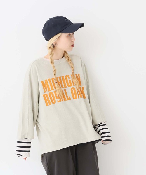 HEART MARKET（ハートマーケット）の「ポコポコ天竺ピグメントロゴ8分袖プルオーバー（Tシャツ/カットソー・レディース・レッド/グレー/ネイビー/チャコール・FREE）」の21枚目の写真