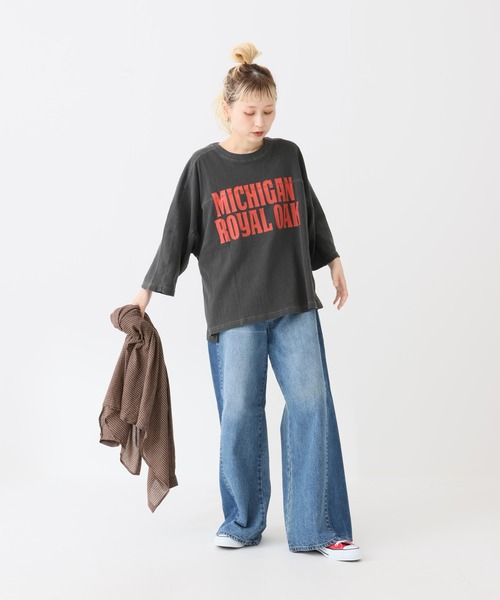HEART MARKET（ハートマーケット）の「ポコポコ天竺ピグメントロゴ8分袖プルオーバー（Tシャツ/カットソー・レディース・レッド/グレー/ネイビー/チャコール・FREE）」の10枚目の写真
