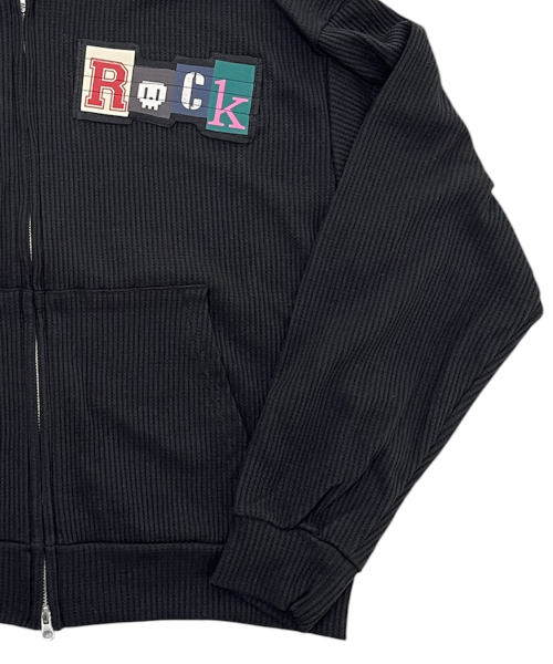SK8ER ROCK（スケーターロック）の「コラージュロゴ ワッフルフードジップアップ（ブラック）（パーカー・レディース・その他・ONE SIZE）」の4枚目の写真