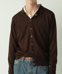 Adoon plain（アドーンプレーン）の「Snap Button Knit Polo Cardigan / スナップボタンニットポロカーディガン（カーディガン/ボレロ）」