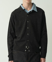 Adoon plain（アドーンプレーン）の「Snap Button Knit Polo Cardigan / スナップボタンニットポロカーディガン（カーディガン/ボレロ）」