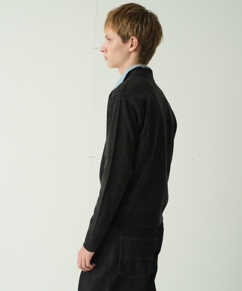 Adoon plain(アドーンプレーン)の「Snap Button Knit Polo Cardigan / スナップボタンニットポロカーディガン(カーディガン/ボレロ・メンズ・ブラウン/チャコールグレー/ブルー/アイボリー/カーキ/キャメル・MEDIUM/LARGE)」の8枚目の写真