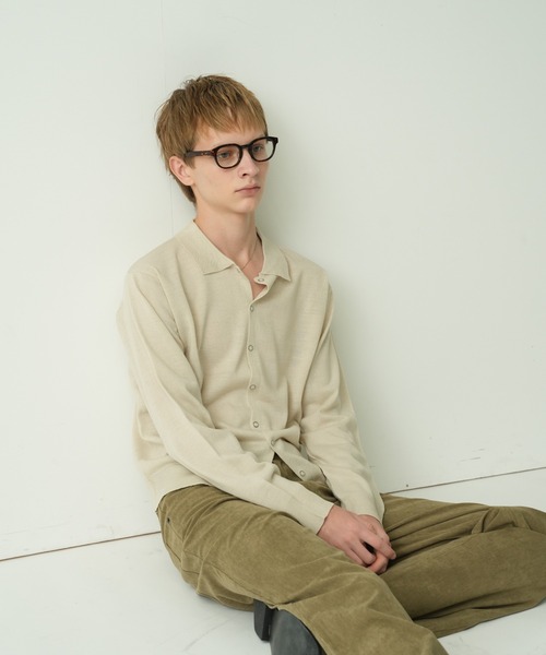 Adoon plain(アドーンプレーン)の「Snap Button Knit Polo Cardigan / スナップボタンニットポロカーディガン(カーディガン/ボレロ・メンズ・ブラウン/チャコールグレー/ブルー/アイボリー/カーキ/キャメル・MEDIUM/LARGE)」の19枚目の写真